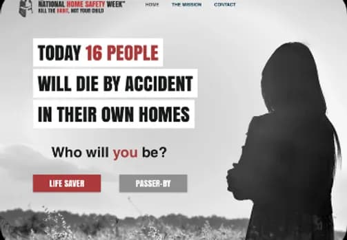 National Home Safety Week website banner promoting home safety awareness