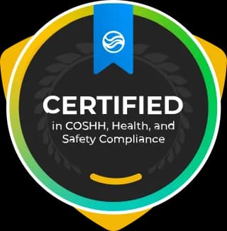 Certified in COSHH, health and safety compliance — Sevron Accelerated Compliance Framework stage one