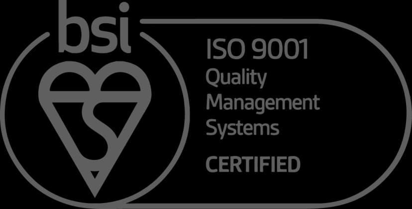 ISO 9001 quality management system certification badge ensuring service excellence