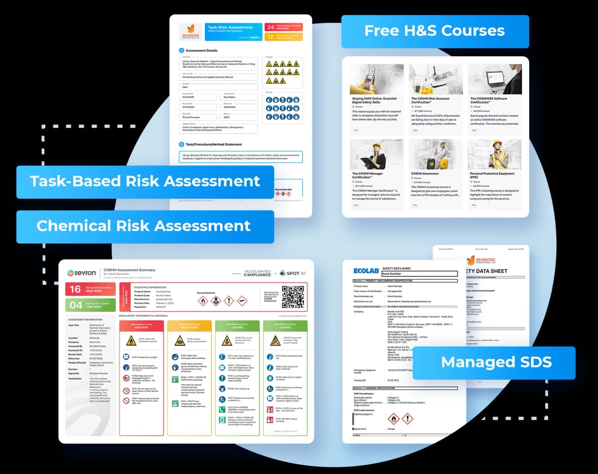 Small business COSHH compliance bundle with risk assessments and SDS management tools