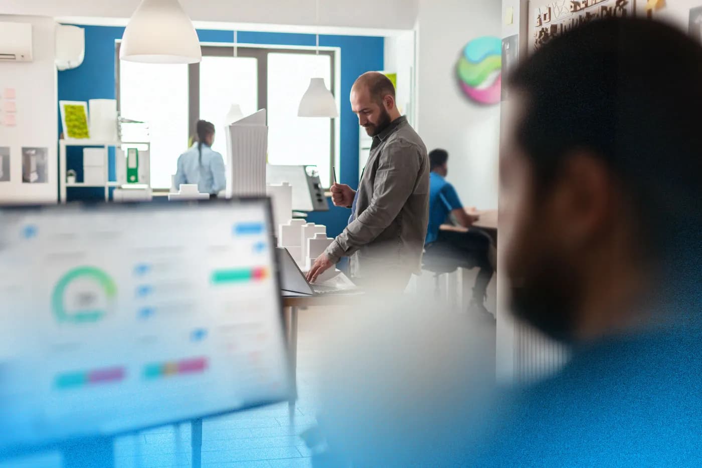 Engineer working in modern office