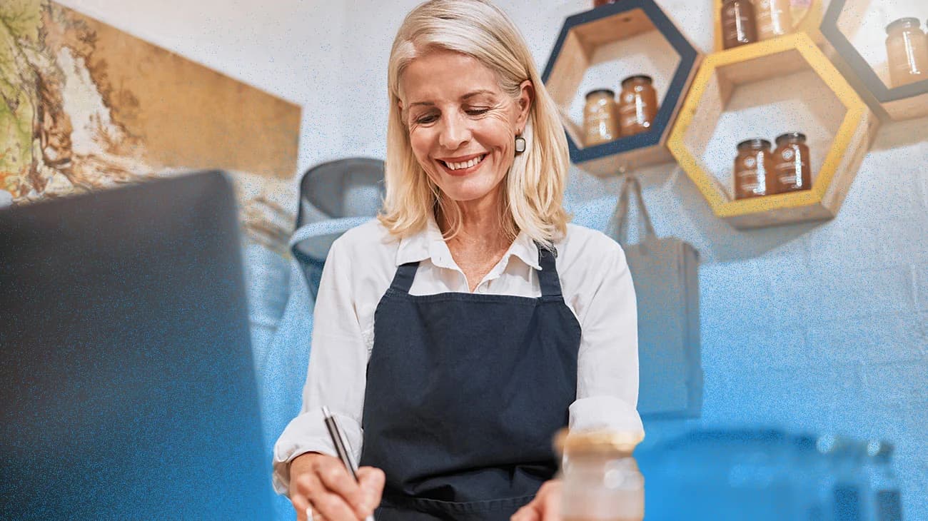 Small business owner managing compliance