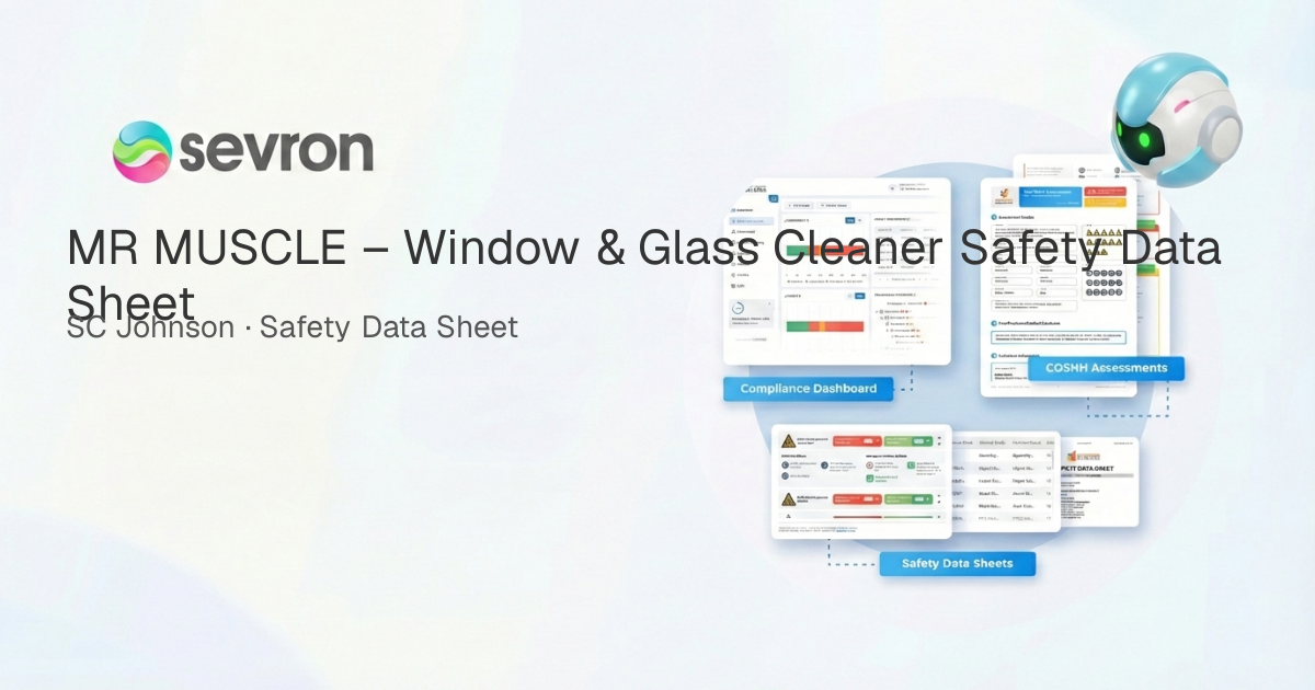 MR MUSCLE – Window & Glass Cleaner Safety Data Sheet | Sevron