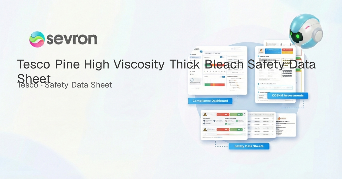 Tesco Pine High Viscosity Thick Bleach Safety Data Sheet | Sevron